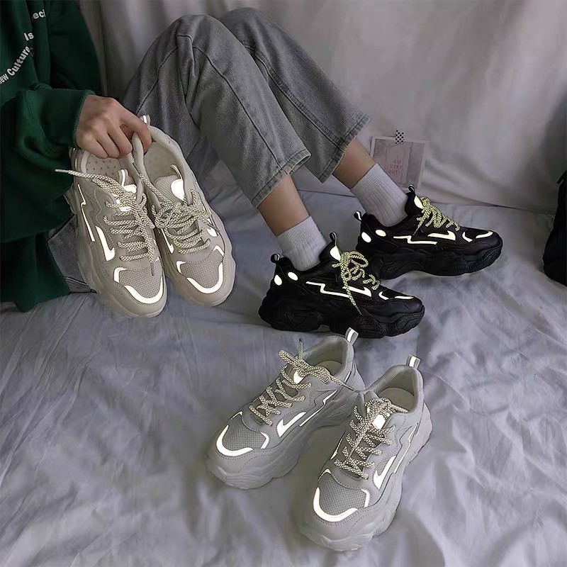 giày sneaker dây kẻ dạ quang ulzzang Dorae thể thao nữ