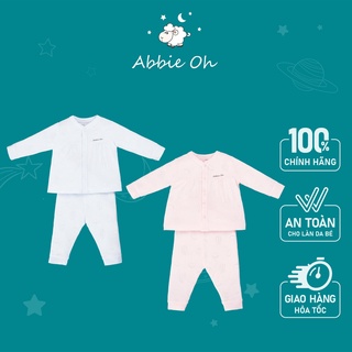 Bộ quần áo dài tay cài thẳng ABBIEOH chất liệu cotton cho bé 0-9 tháng BO256 SS21