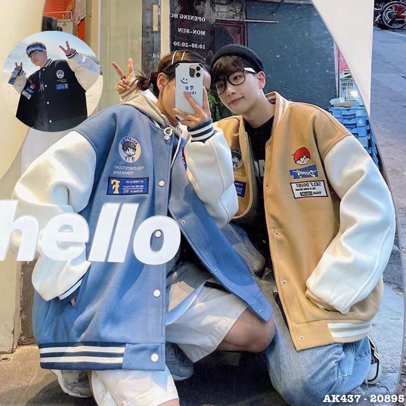 Áo Khoác Bomber Đôi Nam Nữ Nỉ Bông Dày Form Rộng Unisex Áo Khoác Nỉ Nam Nữ Áo Khoác Cài Nút Bấm in DINNERFF - AK3437 | BigBuy360 - bigbuy360.vn