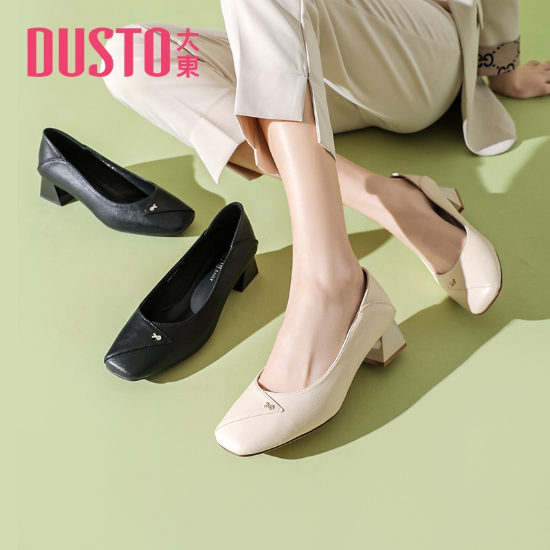 Giày cao gót Dusto da mềm mịn, gót 4cm