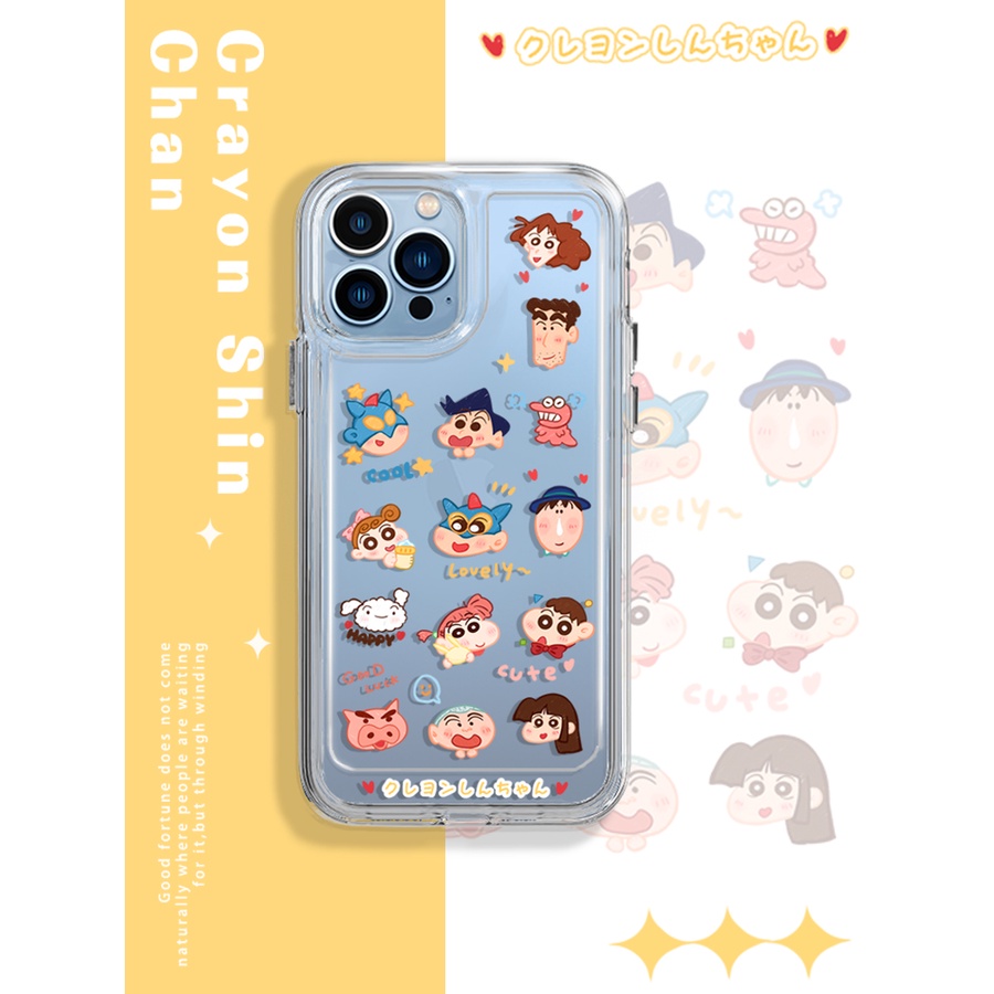 Ốp Điện Thoại Chống Sốc Họa Tiết Cậu Bé Bút Chì Cho iPhone 11 13 12 X XS Pro Max XR 12 13 Mini