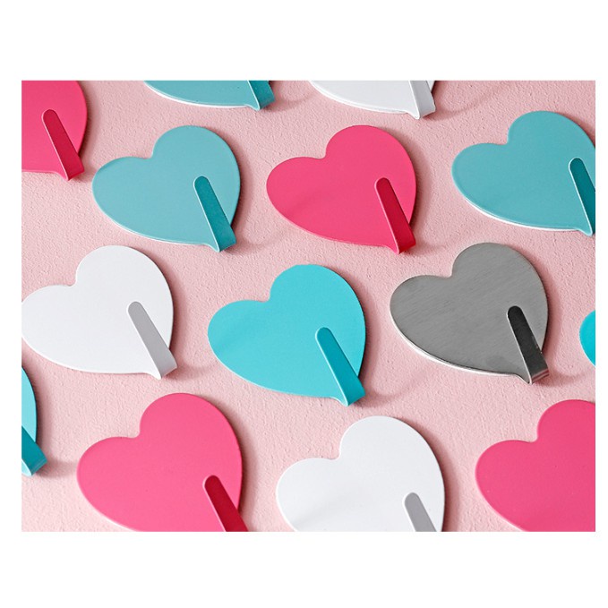 Bộ 5 móc dán tường hình trái tim