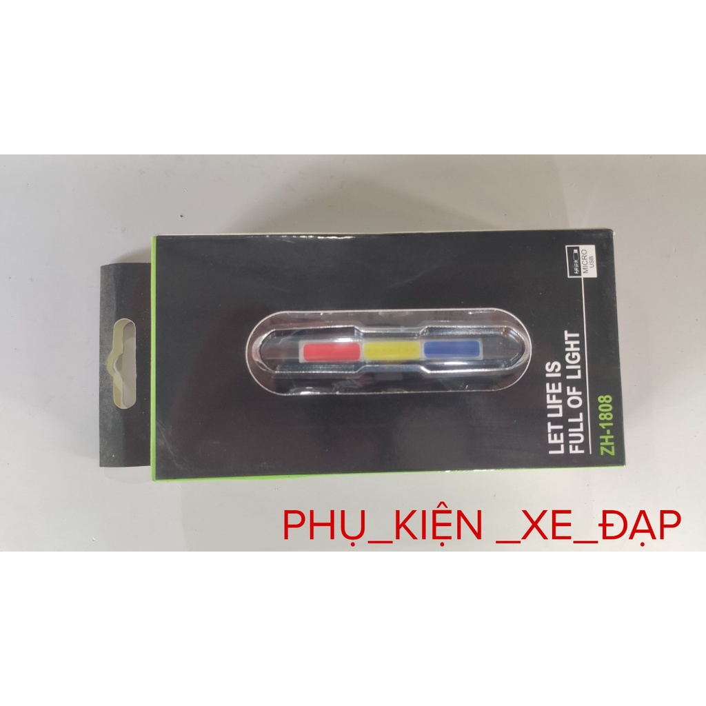 Đèn hậu xe đạp 3 màu cao cấp