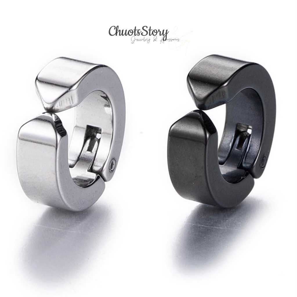 Khuyên tai kẹp nam nữ không cần bấm lỗ nhiều mẫu, bông tai titan thời trang unisex cá tính - ChuotsStory