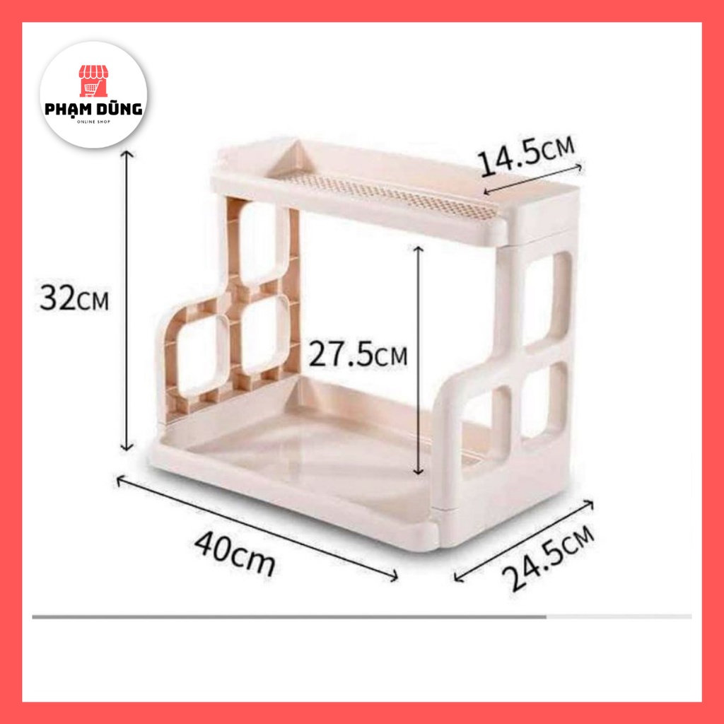 Kệ gia vị 2 tầng nhựa cao cấp , kệ để đồ nhà bếp nhựa 2 tầng