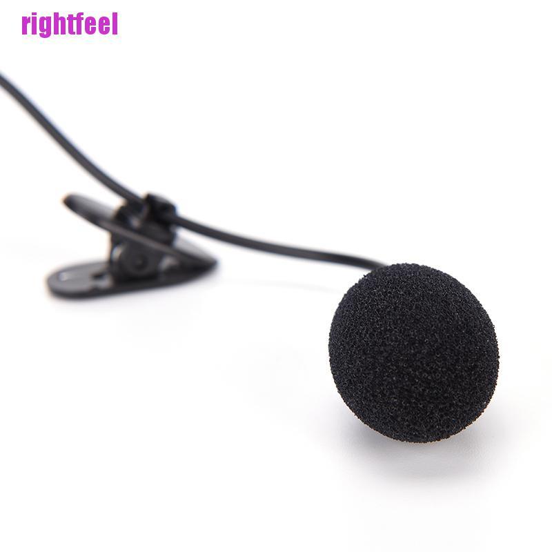 Rightfeel high quality mini 3.5mm hands-free mic microphone clip on lavalier lapel for pc laptop black