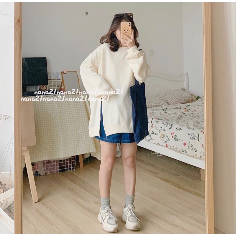 [HÀNG SẴN]Áo HOODIE nỉ tăm xẻ vạt trơn nhiều màu hàng quảng châu