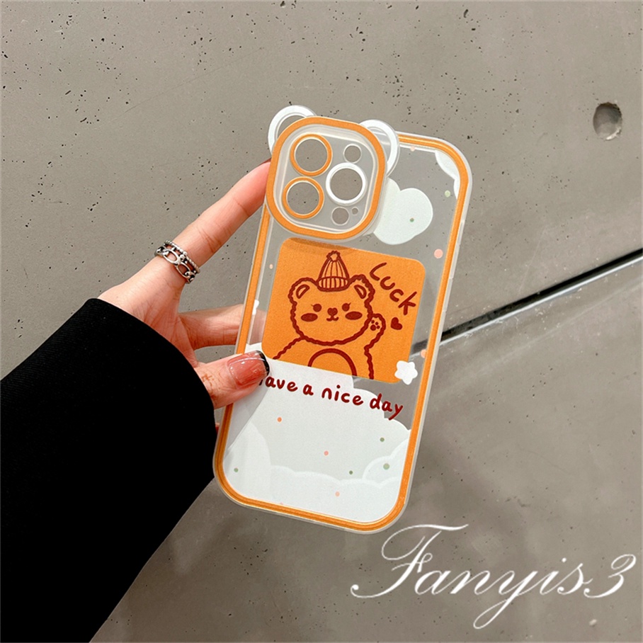 Ốp Điện Thoại Dẻo Họa Tiết Gấu &amp; Tai Gấu Dễ Thương Cho iPhone 14 13 12 11 Pro Max X XR Xs Max 8 7 6 6s Plus SE 2020