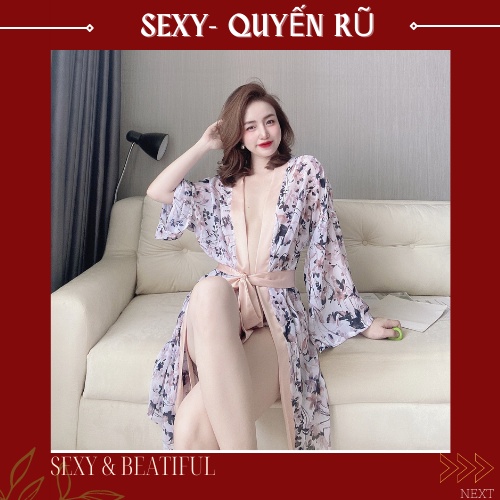 Váy Ngủ Áo Choàng 🌸 SANG CHẢNH🌸 Đầm Ngủ Sexy Lụa Chiffon Chất Siêu Mát, Sang Chảnh - Size<65kg> Sun Shop | BigBuy360 - bigbuy360.vn