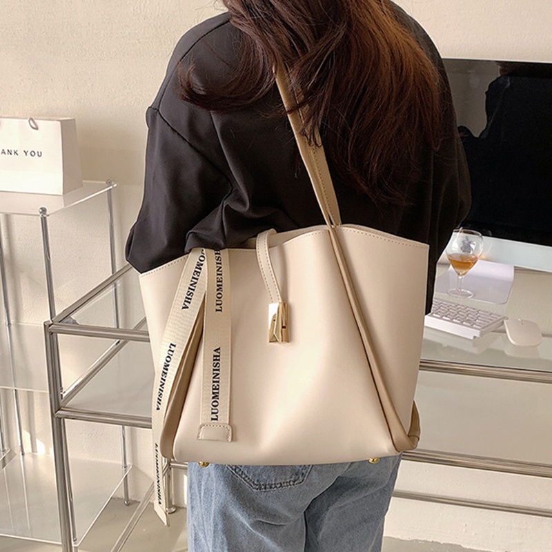 Túi đeo vai IELGY có sức chứa lớn phối ruy băng thời trang đi làm cho nữ