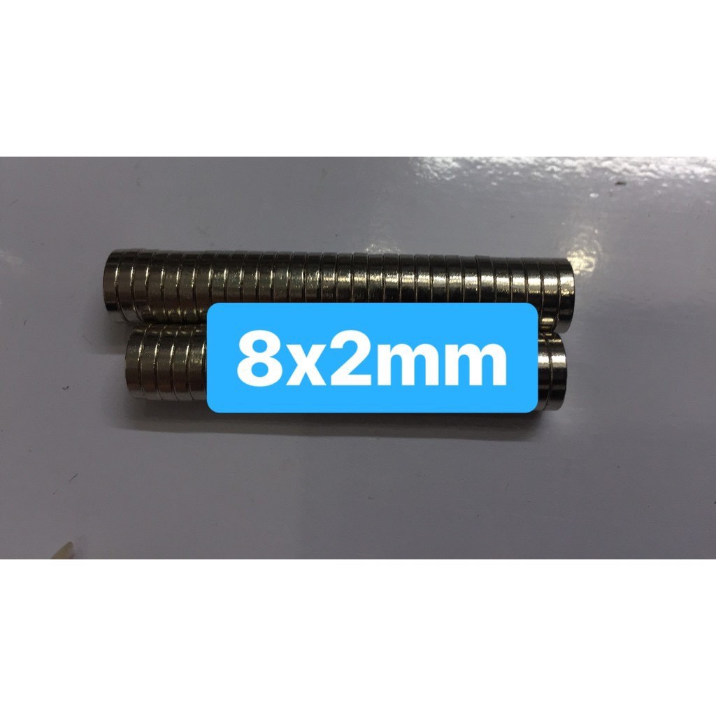 Nam châm viên vĩnh cửu D 8x2mm