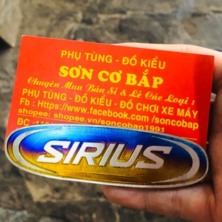 Logo titanium sirus kèm keo chuyên dụng dán nhiều vị trí trên xe và pô