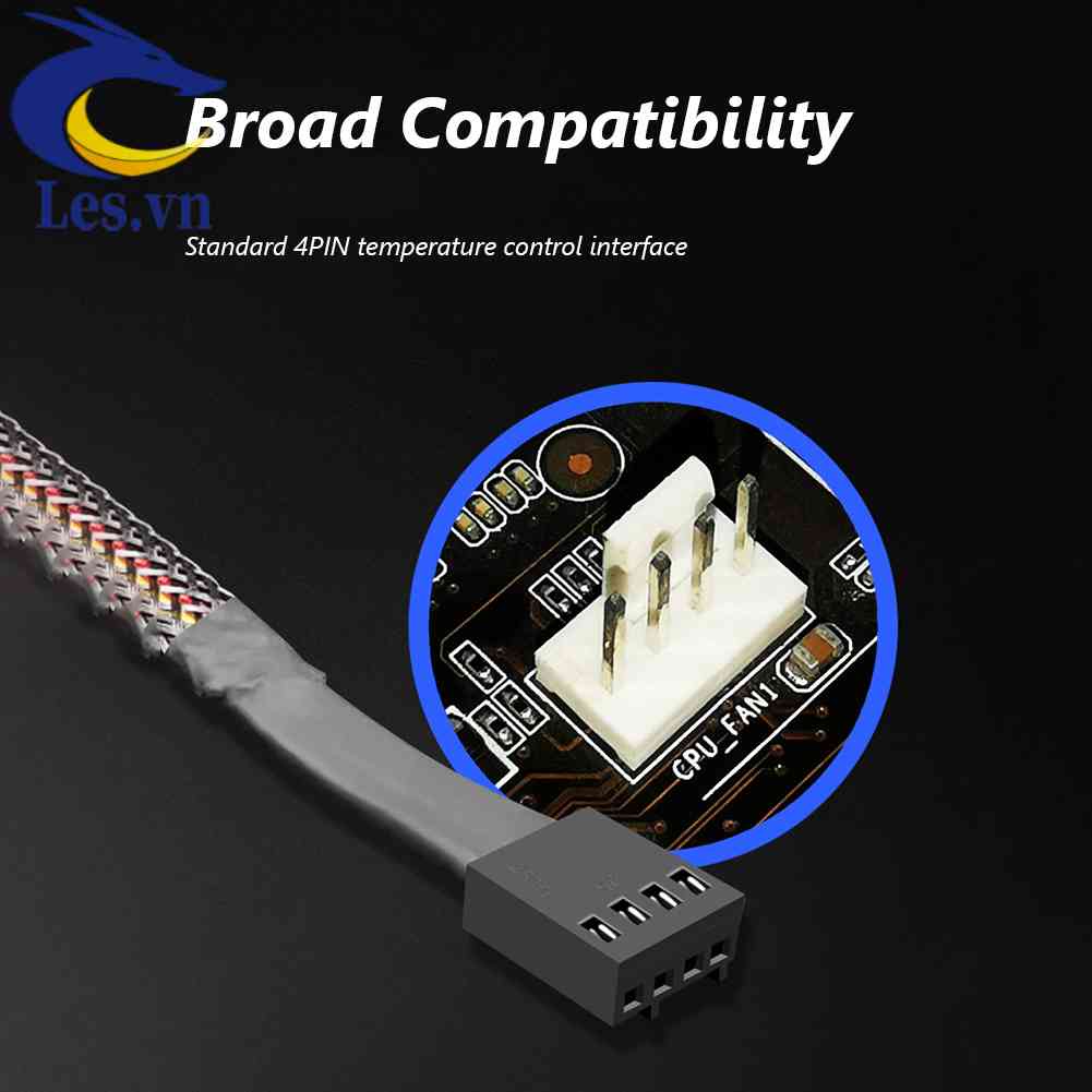 Cáp Chia Cổng Quạt Tản Nhiệt 1 Sang 5 4-Pin PWM CPU PC Ốp
