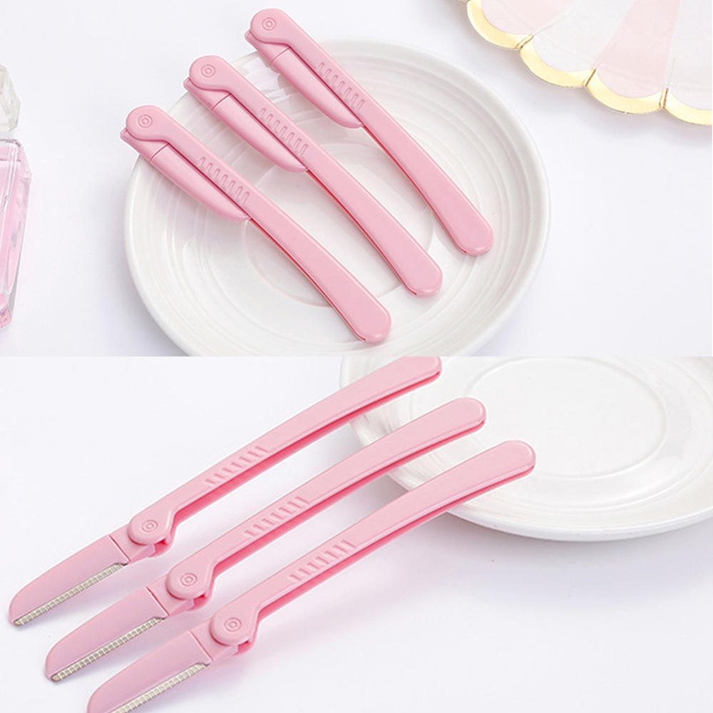 Set 3 Dao Tỉa Lông Mày Bằng Thép Không Gỉ Tiện Dụng
