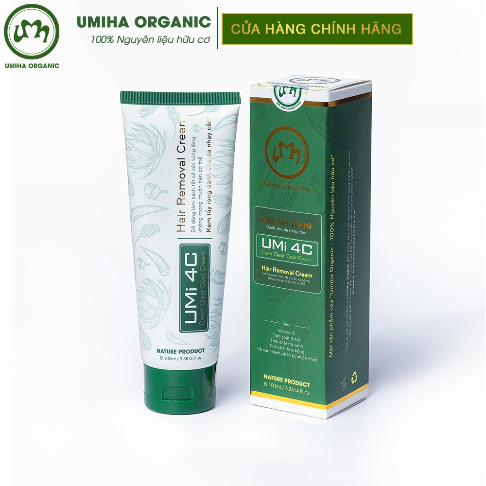 Kem tẩy lông Nách UMi 4C 100ml dùng cho da nhậy cảm UMIHA ORGANIC an toàn hiệu quả tại nhà