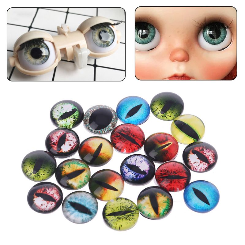 Set 10 Cặp Mắt Kính Hình Mắt Khủng Long 8/12/18mm Làm Đồ Thủ Công DIY