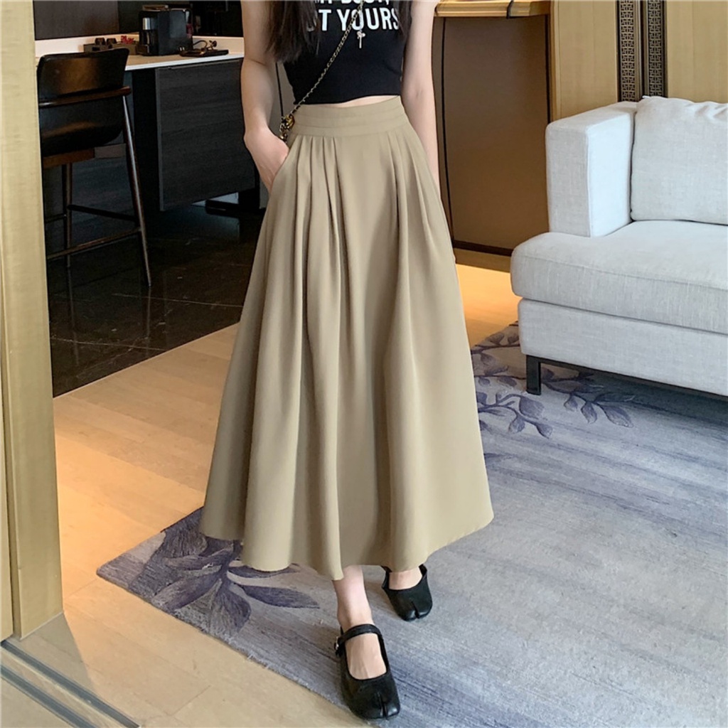 Chân váy nữ chữ a dáng dài phong cách ulzzang , Váy chất liệu kaki mềm + lớp lót trong mềm mại  MS : 25