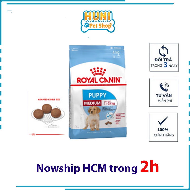 Hạt Royal Canin Medium Puppy thức ăn cho chó con - túi 1kg, 2kg, Huni Petshop