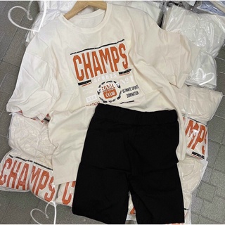 SET ÁO THUN CHAMPS + QUẦN BIKER SHORT