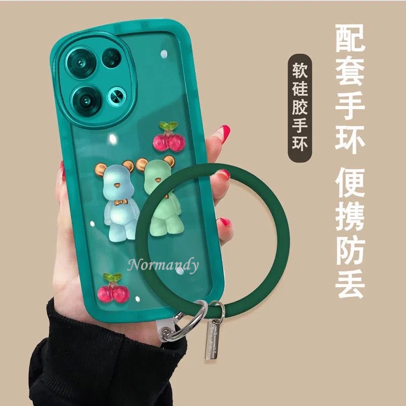 Ốp Điện Thoại Dẻo Trong Suốt Họa Tiết Chú Gấu & Cherry 3D Cho OPPO Reno8 Z 8Pro Reno 8 8Z 7 7Z 7Pro Z Pro 5G 4G 2022