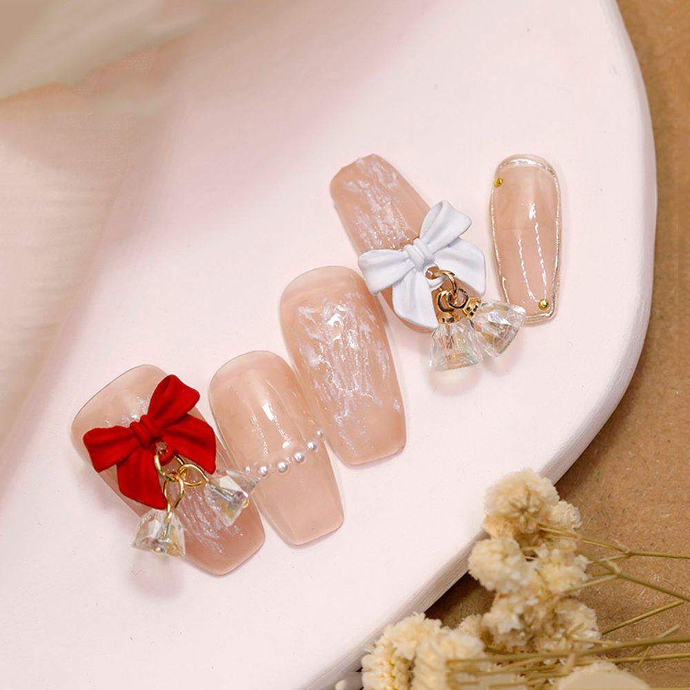 Phụ Kiện Trang Trí Móng Tay Nghệ Thuật Hình Nơ Màu Aurora Lấp Lánh Mừng Năm Mới