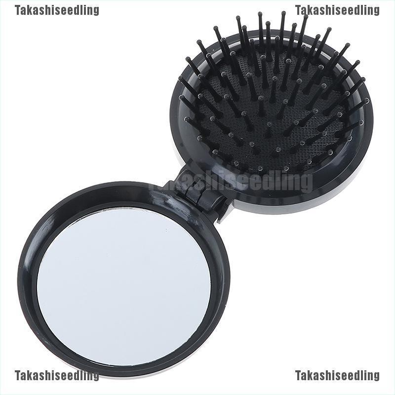 (Hàng Mới Về) Lược Chải Tóc Kèm Gương Thiết Kế Nhỏ Gọn Thuận Tiện