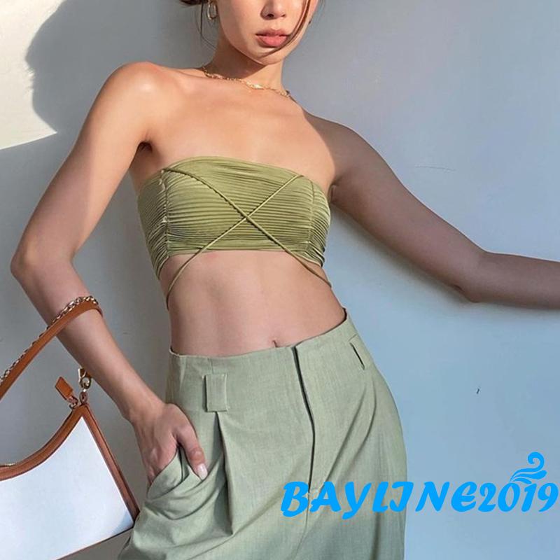 Áo Croptop Hai Dây Màu Sắc Trơn Thời Trang Mùa Hè Cho Nữ