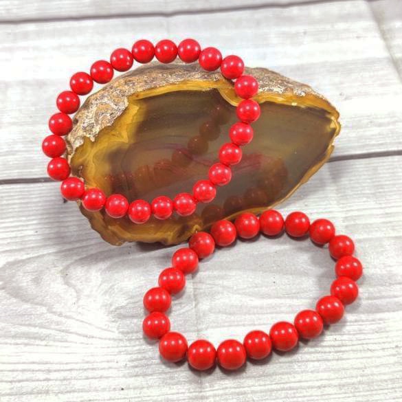 Vòng tay đá tự nhiên phong thuỷ san hô đỏ, vòng đá phong thuỷ Thường Lạc mang lại sự thịnh vượng, may mắn