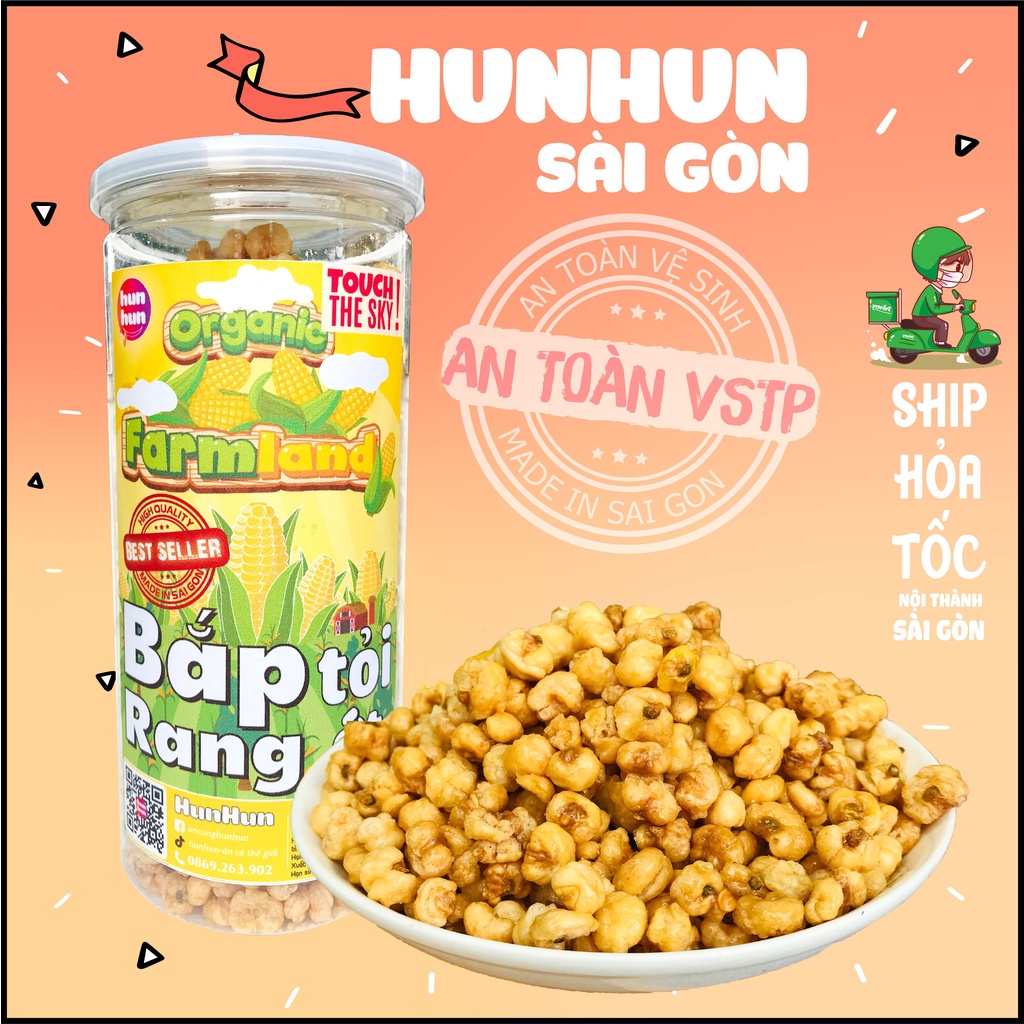 BẮP RANG TỎI ỚT HunHun 350g Đồ Ăn Vặt Sài Gòn Ngon Rẻ