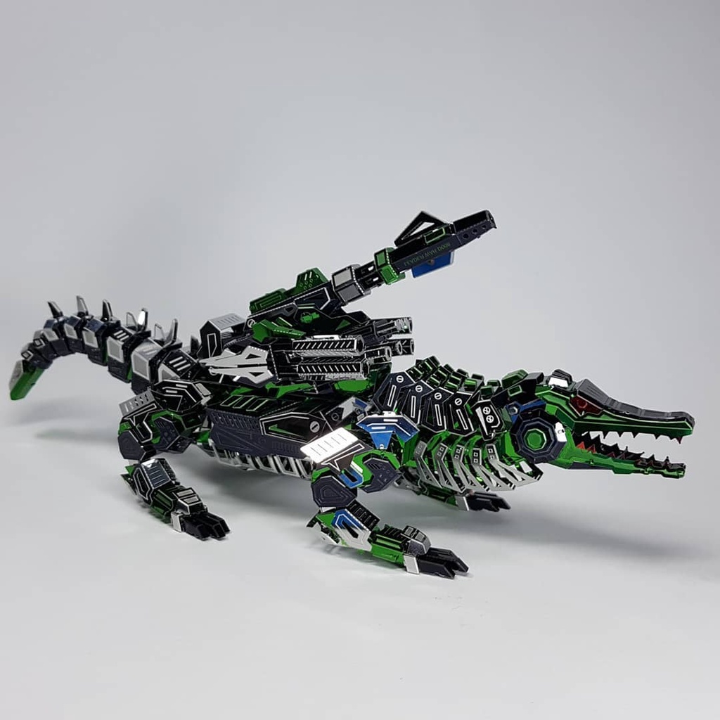 Mô Hình Kim Loại Lắp Ráp 3D Microworld Cá Sấu Chiến Đấu Maesh Gavial