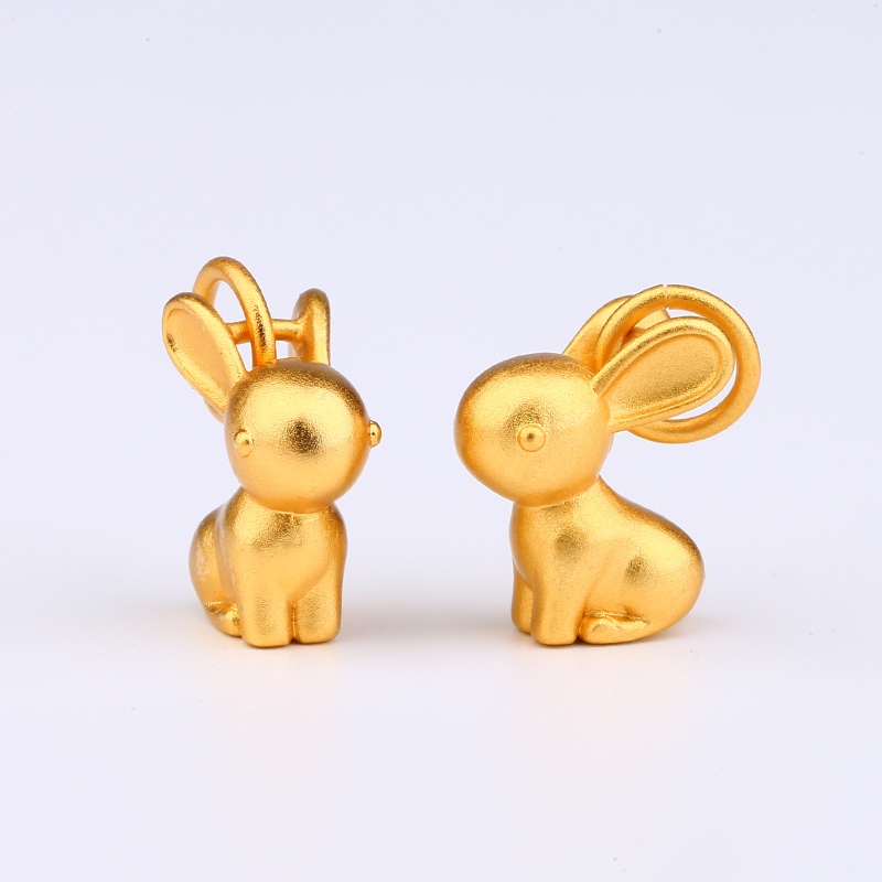 Mặt Dây Chuyền Hình Thỏ / Mặt Trăng / Mặt Trời Màu Vàng Kim Không Gây Dị Ứng Chống Oxy Hóa diy