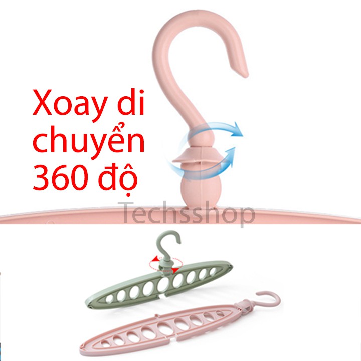 [Loại mới] Móc treo quần áo 9 lỗ xoay 360 độ -Loại hình bầu dục chắc chắn - Loại 1