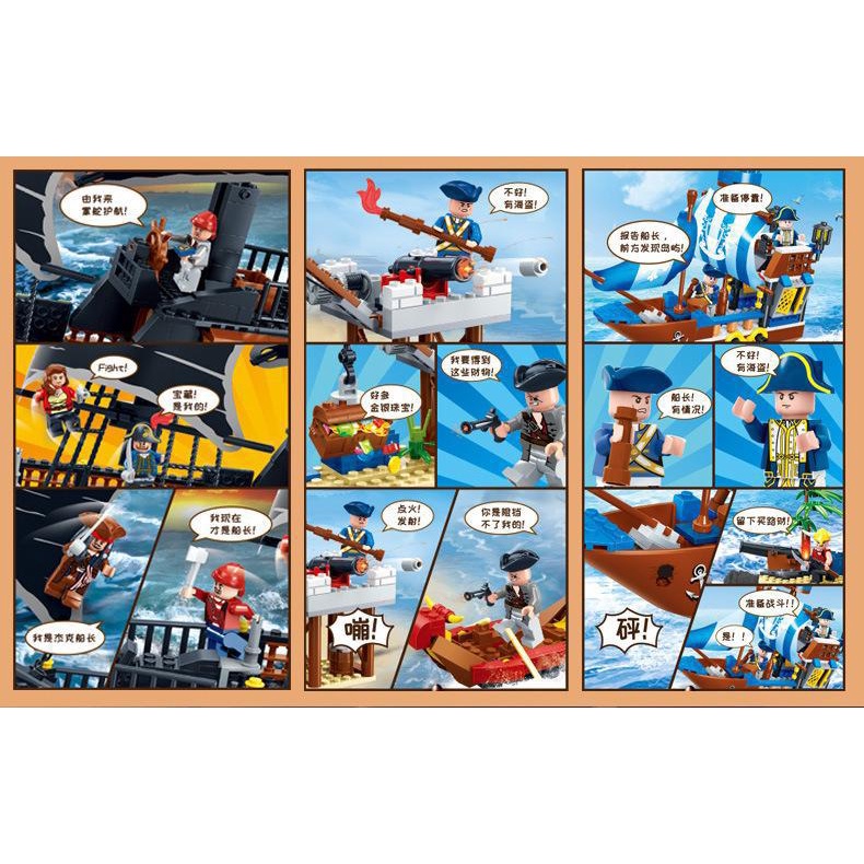[Hàng mới về] Đồ chơi Lego xếp hình Thuyền cướp biển - Lego mô hình lắp ráp tàu hải tặc cướp biển