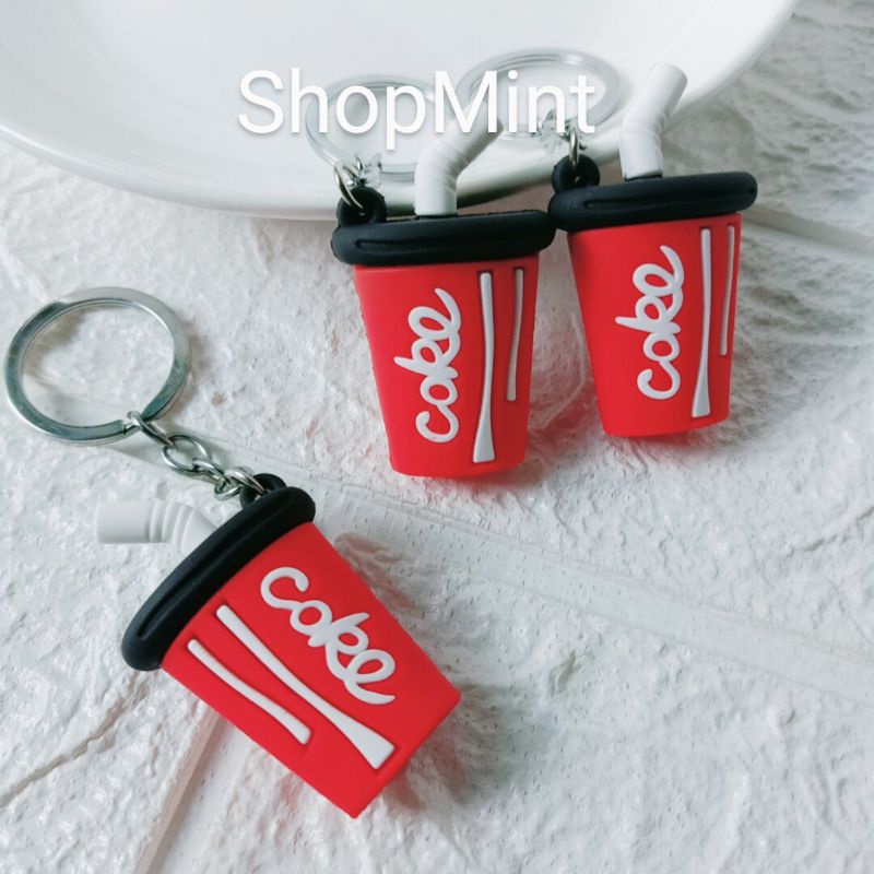 Móc khóa hình ly nước coke siêu đẹp, móc khóa cute