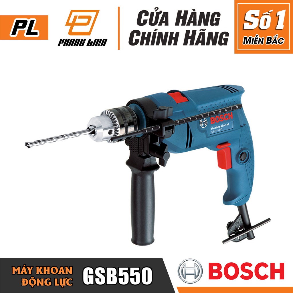 Máy Khoan Động Lực Bosch GSB550 SET 100 Chi Tiết  - Khoan Sắt/Gỗ/Tường - Hàng Chính Hãng