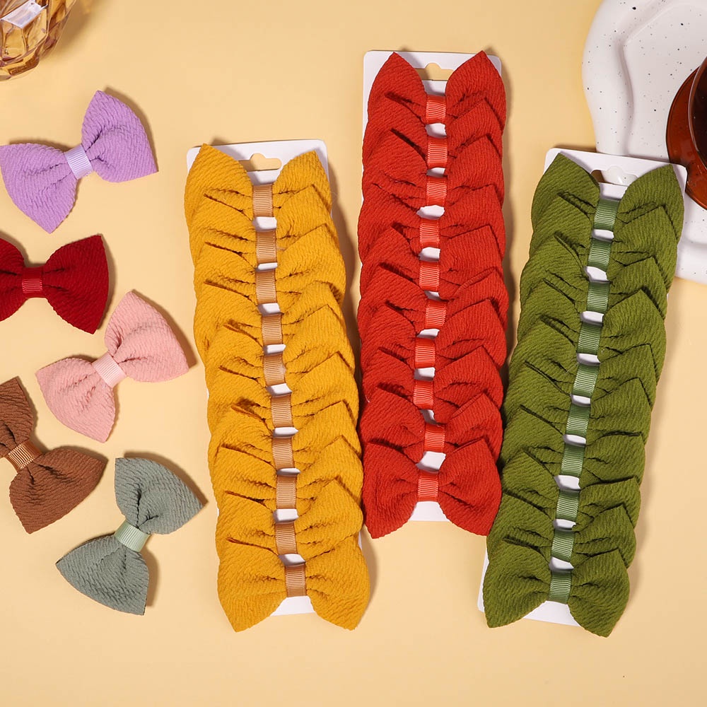 KIDSBOWS Set 10 Kẹp Tóc Nơ 2.9inch Đáng Yêu Cho Bé Gái