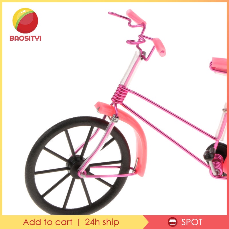 Mô hình xe đạp bằng sắt màu hồng 7.9''L x 2.6''W x 5.5''H