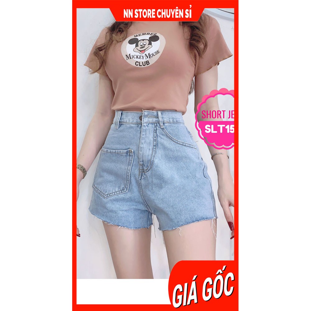 Quần short jean nữ  Quần đùi nữ chất jean cao cấp thêu hoa thêu chữ in hoạt hình dễ thương SLT short jean tổng hợp