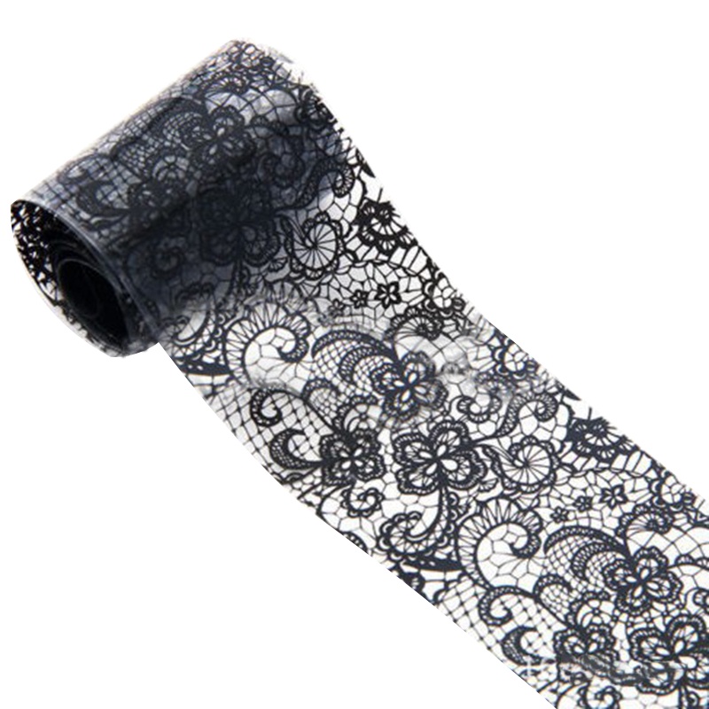 Ren đen hoa hoa nail art foil sticker decal trang trí móng tay