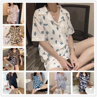 Bộ Đồ Ngủ Ngắn Tay Cổ Bẻ Phong Cách Hàn Quốc Dành Cho Nữ