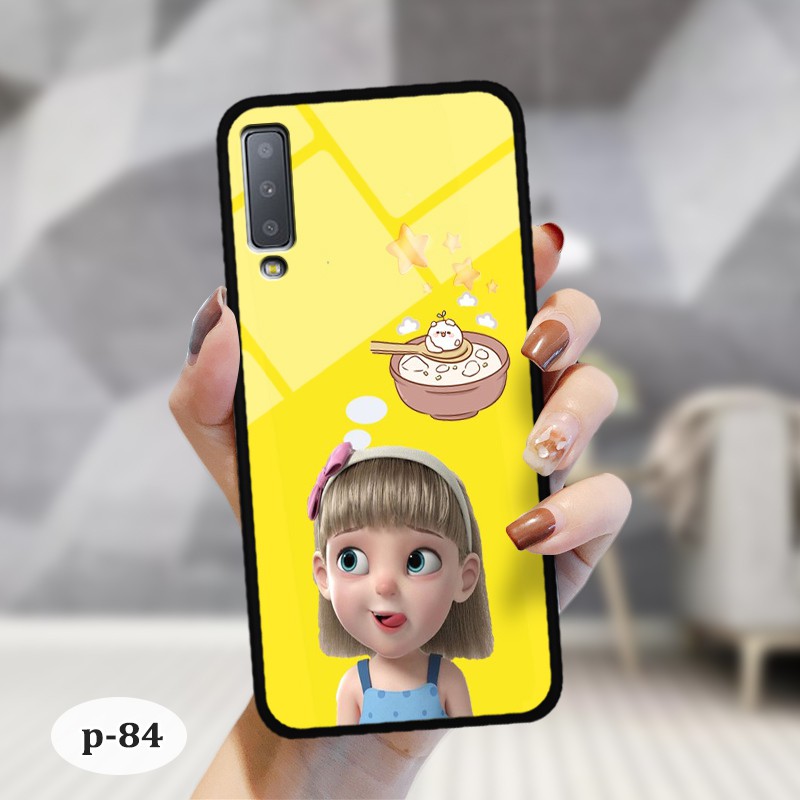 [Mã ELORDER5 giảm 10K đơn 20K] Ốp kính in hình cute Samsung Galaxy A7 2018