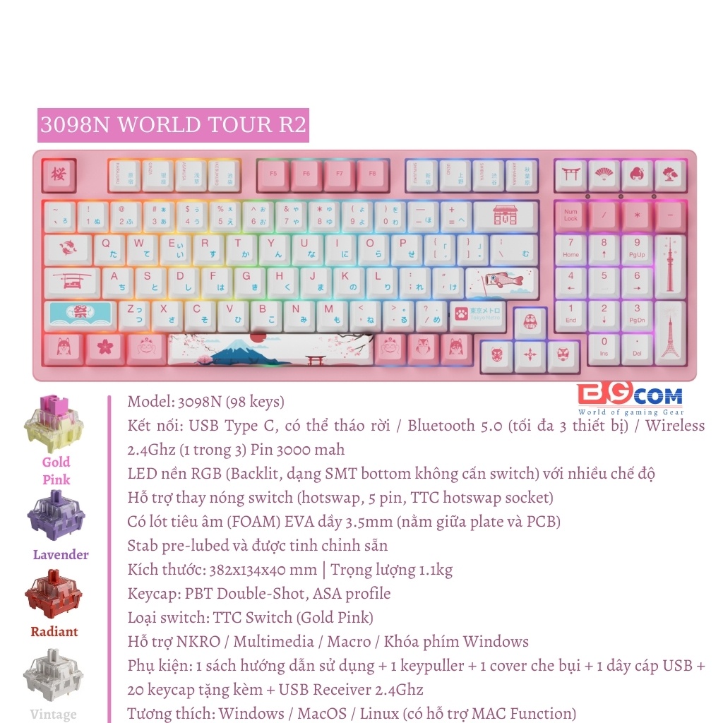 Bàn phím cơ AKKO 3098 Multi-modes