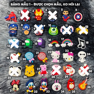 STICKER, JiBBITZ, CHARM 2D GẮN DÉP CROSS , DÉP CÁ SẤU, DÉP SỤC