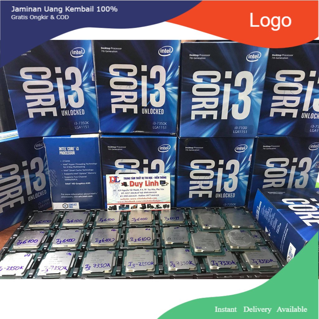 CPU intel core i3 6098P / i3 6100 / i3 7100/ i3 7350K socket 1151 tặng kèm keo tản nhiệt
