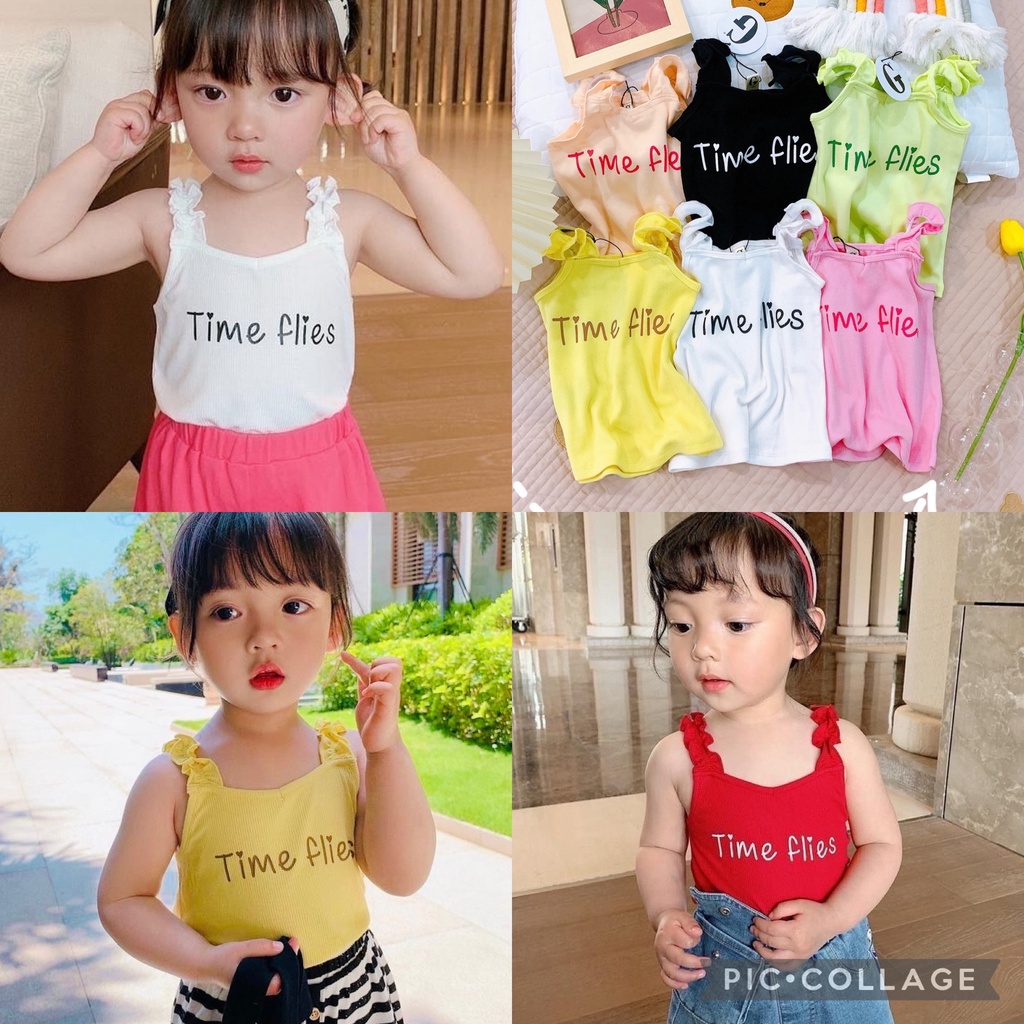 Lyvyshop - (Hàng đẹp) Áo dây thun gân nhún bèo dây siêu dễ thương cho bé từ 08-26kg