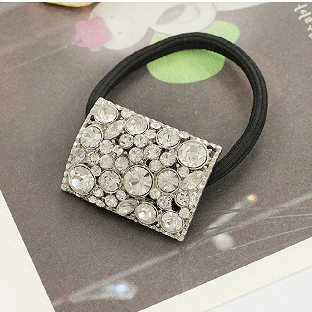 Cột tóc nữ dạng vuông bản to đính đá lấp lánh