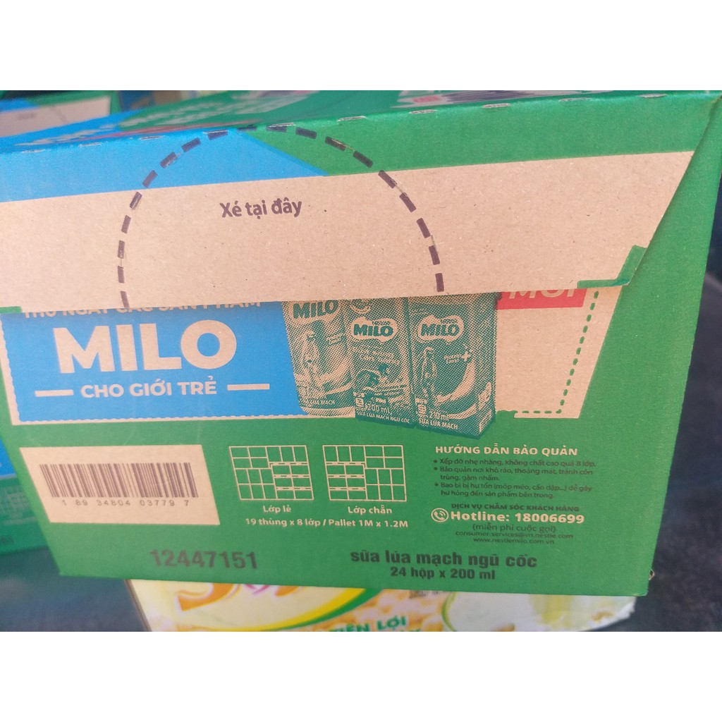 Thùng MILO BỮA SÁNG CÂN BẰNG 200ML x24 hộp