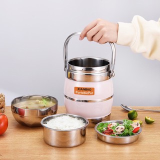 Cặp lồng phình nắp bát 3 ngăn inox 304