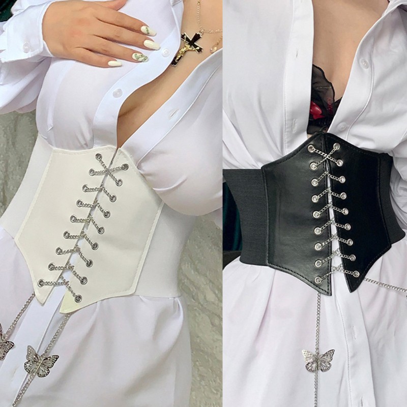 Áo nịt corset chuỗi dây bằng kim loại mặt hình bướm thời trang quyến rũ cho nữ