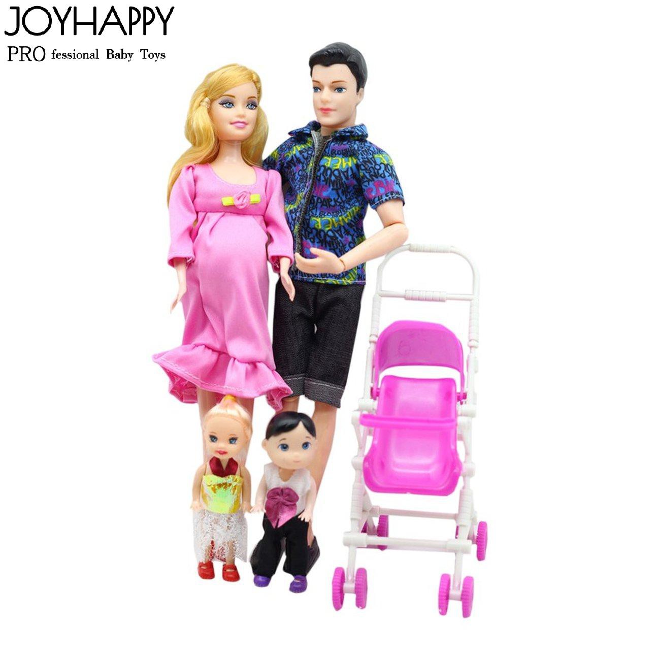 Bộ Búp Bê Mẹ Và Bé Joy5 Gồm Bố + Son + 2 Xe Đẩy Em Bé